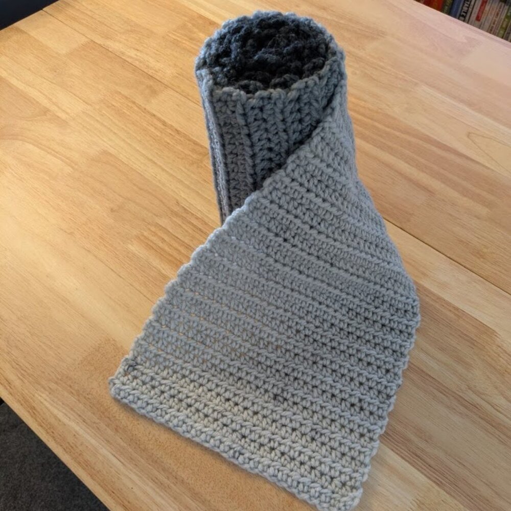 **SOLD OUTSIDE OF POSHMARK ** Handmade / Crocheted Scarf - Gradiant Grays